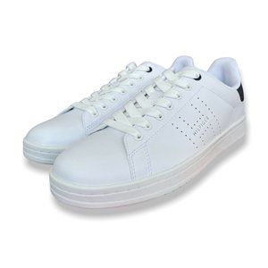 Tommy Hilfiger Mens White Black Liston Low Top Lace Up Sneaker Shoes Size 9.5 M
